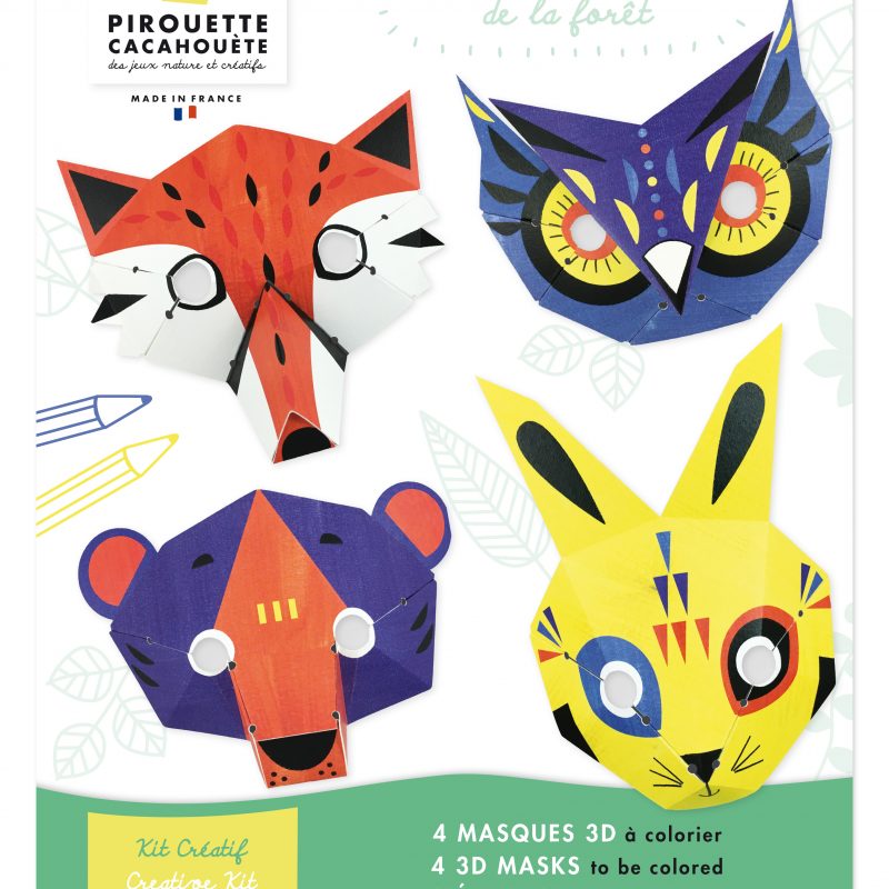 4-masques-animaux-foret-pirouette cacahouete - idees en kit